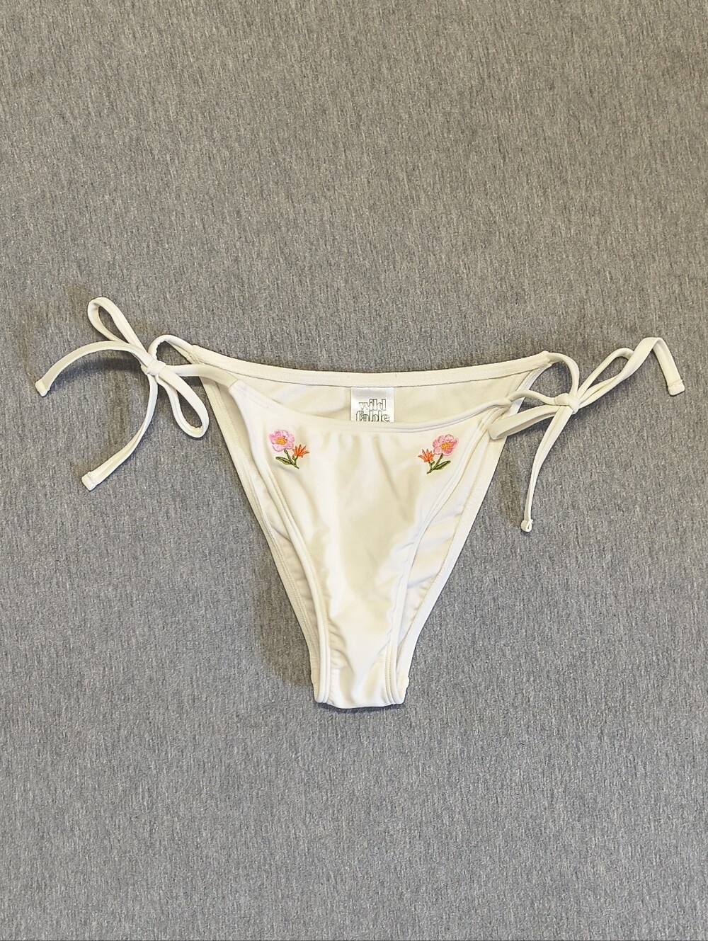 Wild Fable Women’s Low‑Rise High‑Leg Extra‑Cheeky Side‑Tie Bikini Bottom – Cream